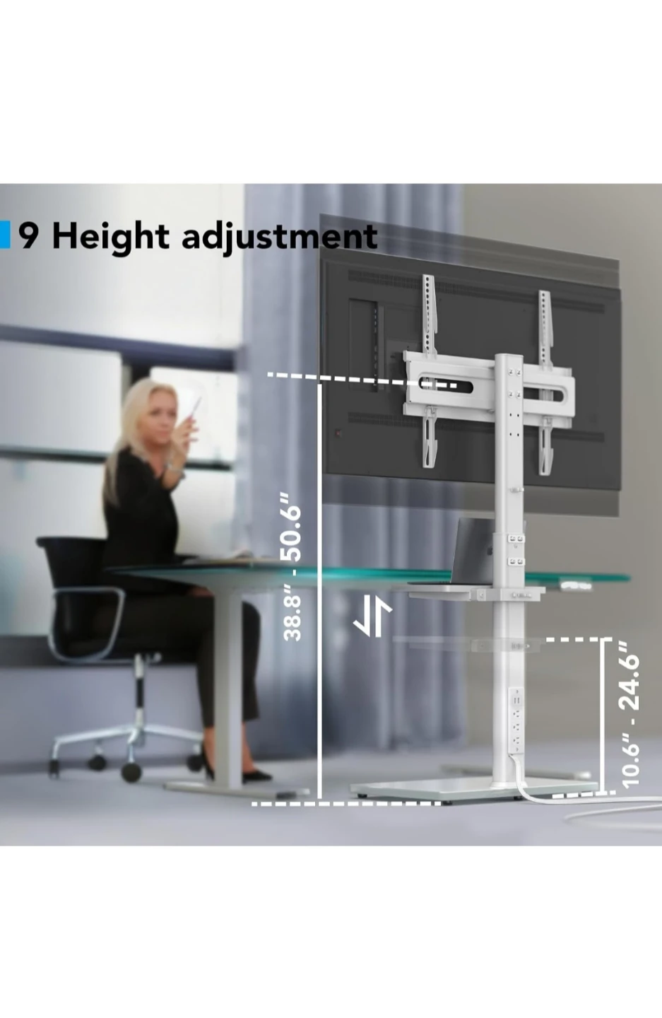 Mobile TV Stand with Integrated Power Strip - photo 3