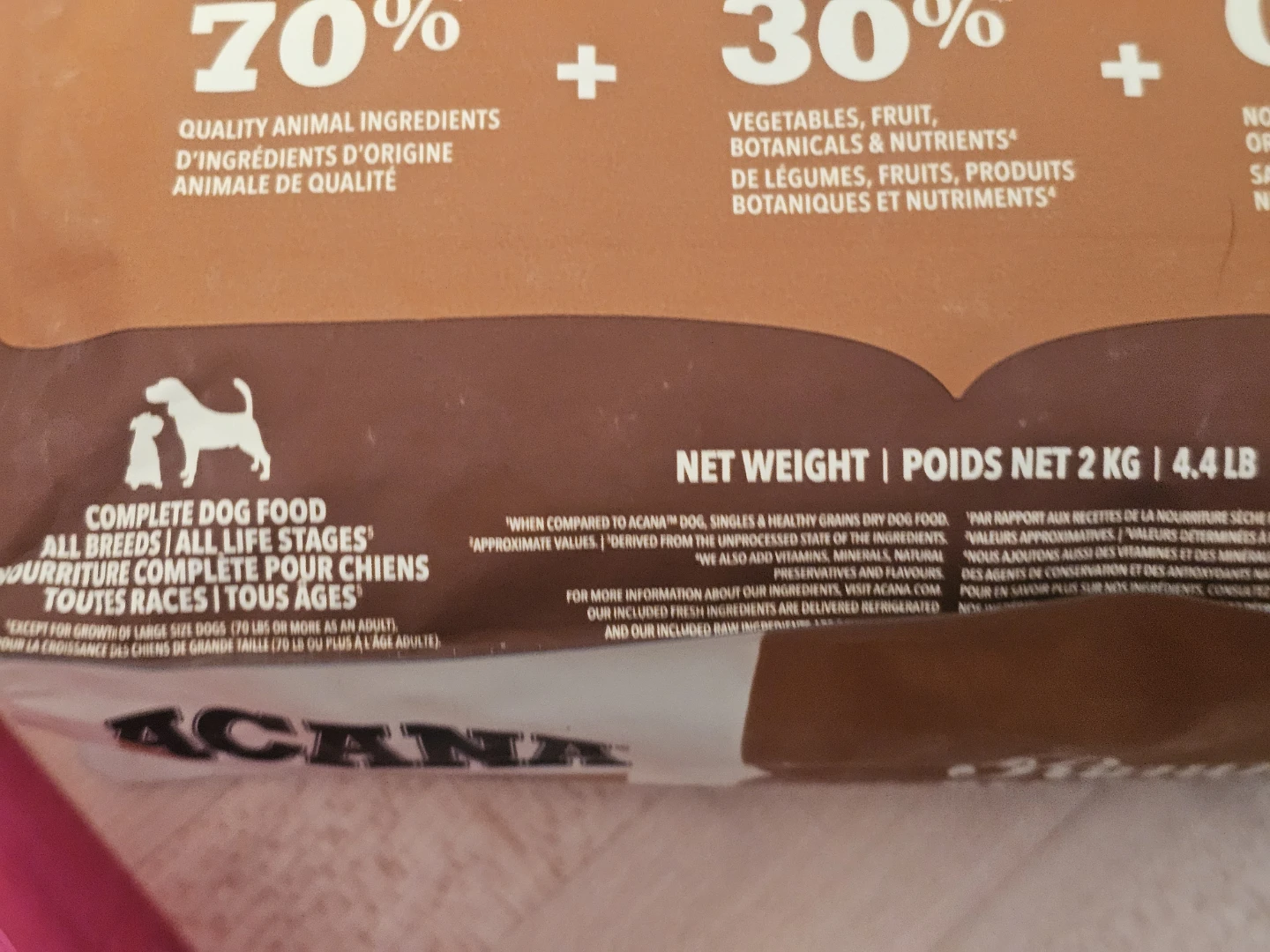 Acana dry dog food  2kg bags