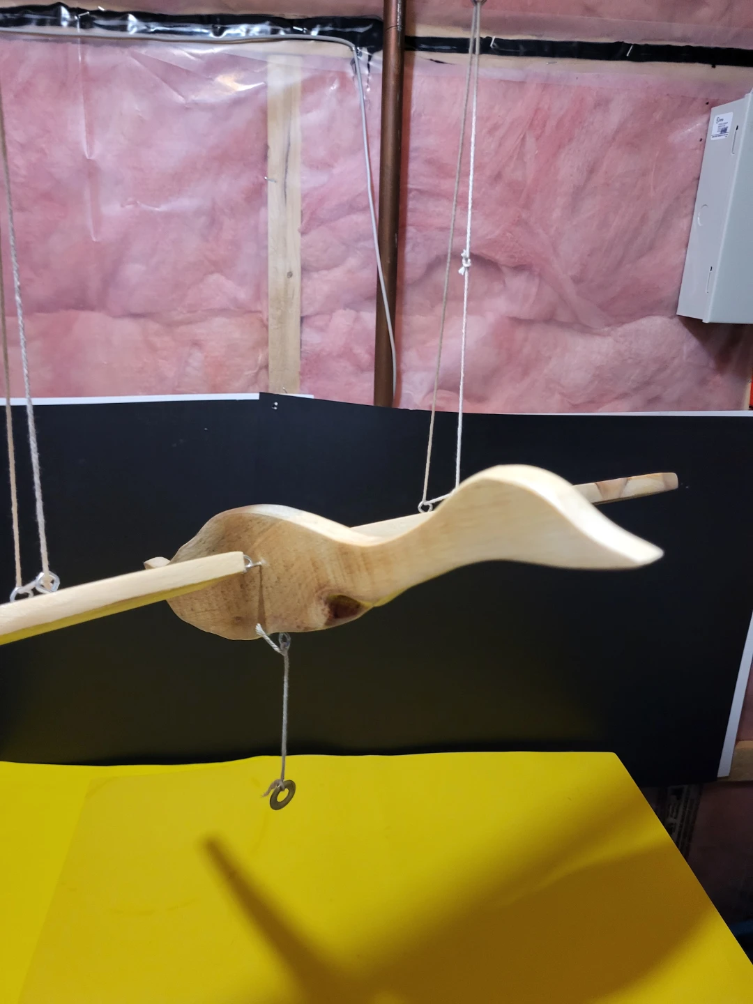 Handmade Flapping Wooden Duck Goose Mobile Toy - photo 2