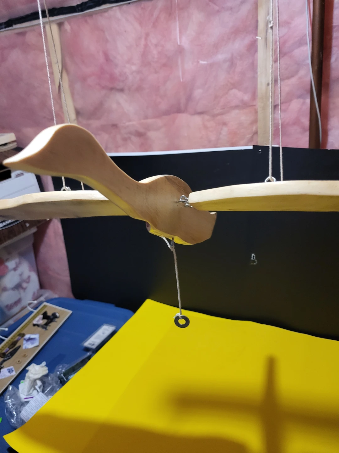 Handmade Flapping Wooden Duck Goose Mobile Toy - photo 3