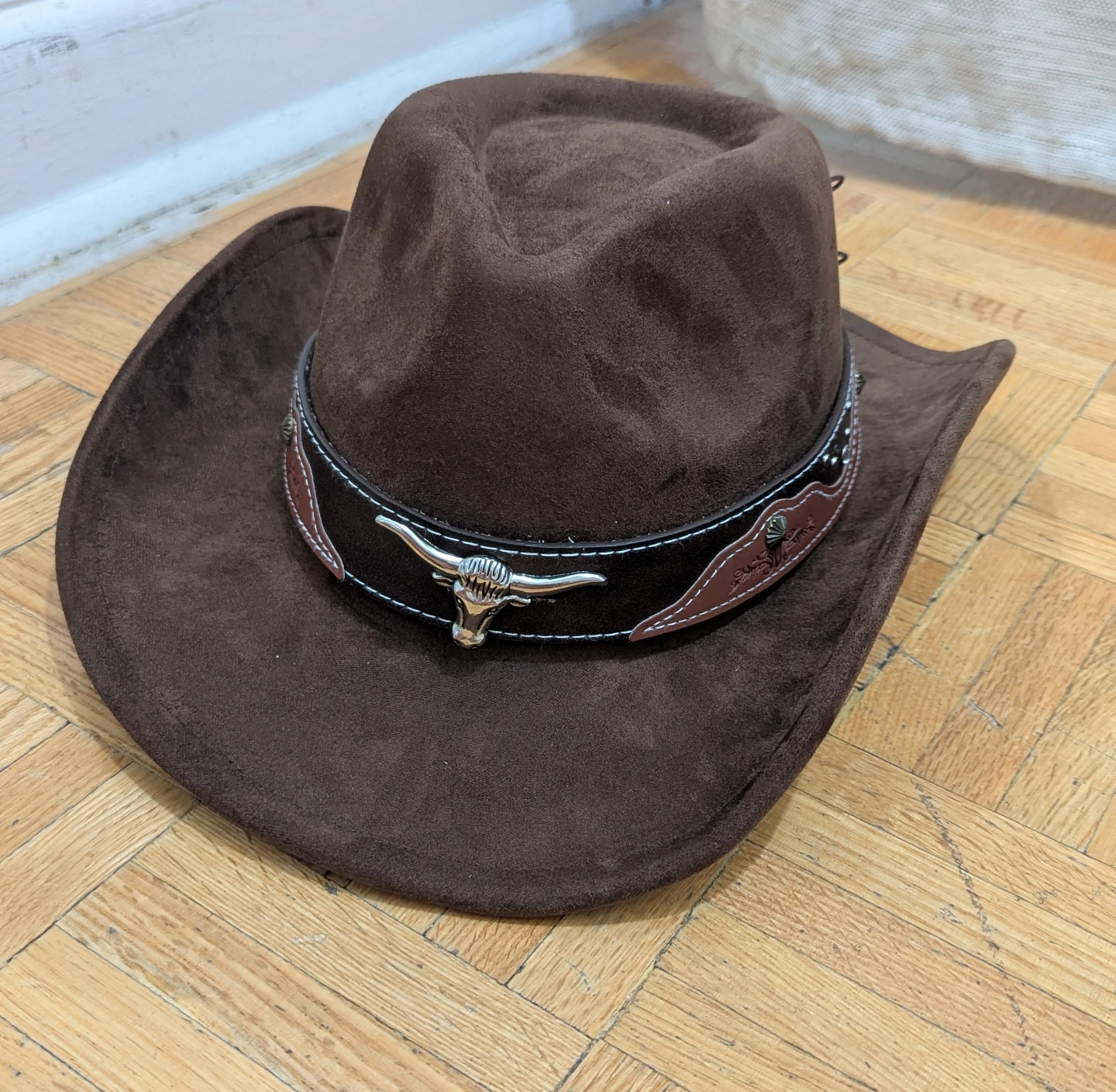 NEW Western Cowboy Style Hat Jazz Bowler Hat Cow Head