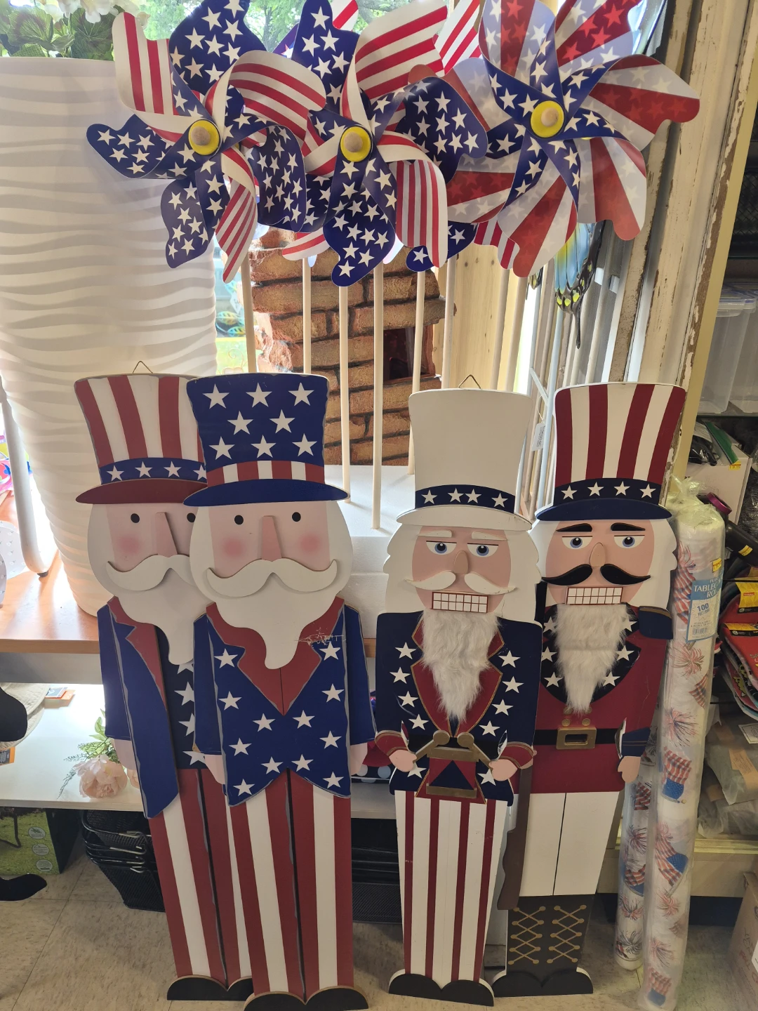 Patriotic Wooden Figures and Pinwheels