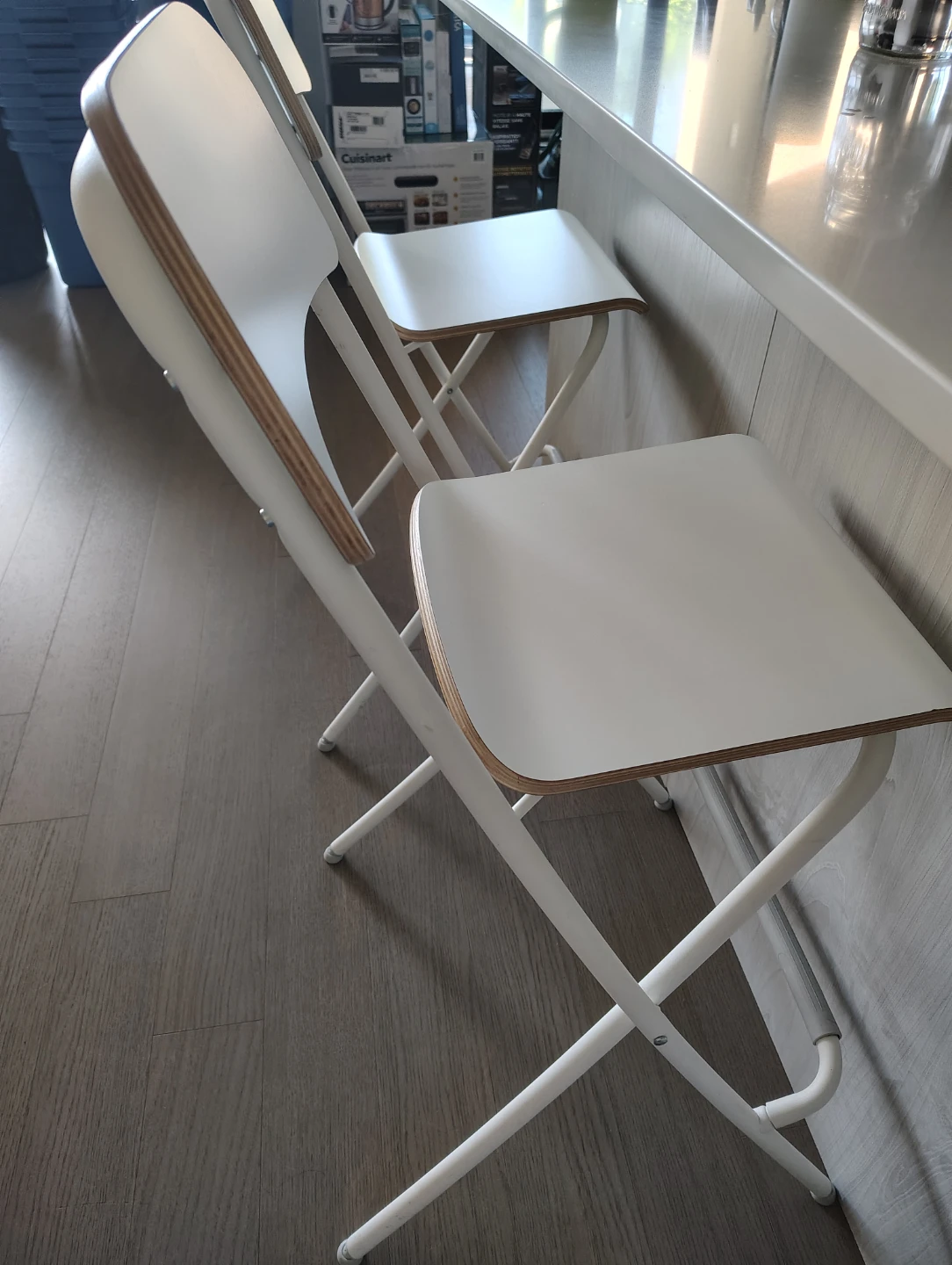 IKEA White Folding Bar Stools (Set of 2) - photo 2