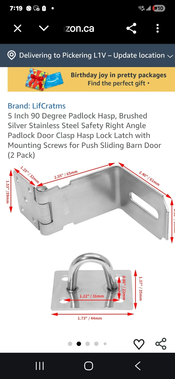 LifCratrms 5 Inch Padlock Hasp (2 Pack)