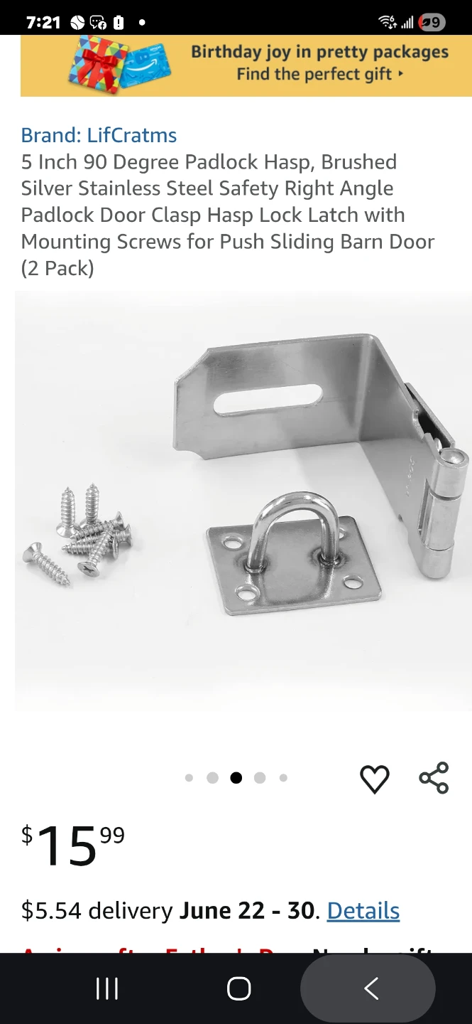 LifCratrms 5 Inch Padlock Hasp (2 Pack) - photo 2