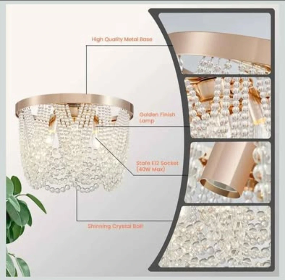 Modern Round Crystal Ceiling Light Fixture