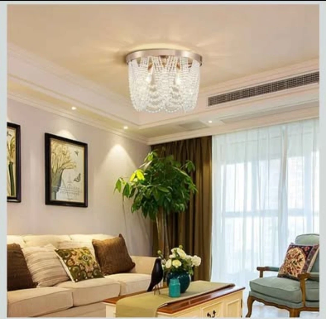 Modern Round Crystal Ceiling Light Fixture - photo 2