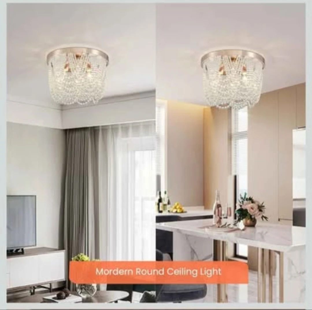 Modern Round Crystal Ceiling Light Fixture - photo 3