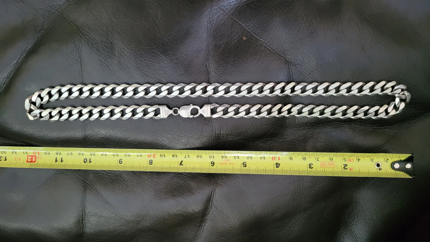 24" Solid Sterling Silver Curb Link Chain (106.4 grams) - photo 3