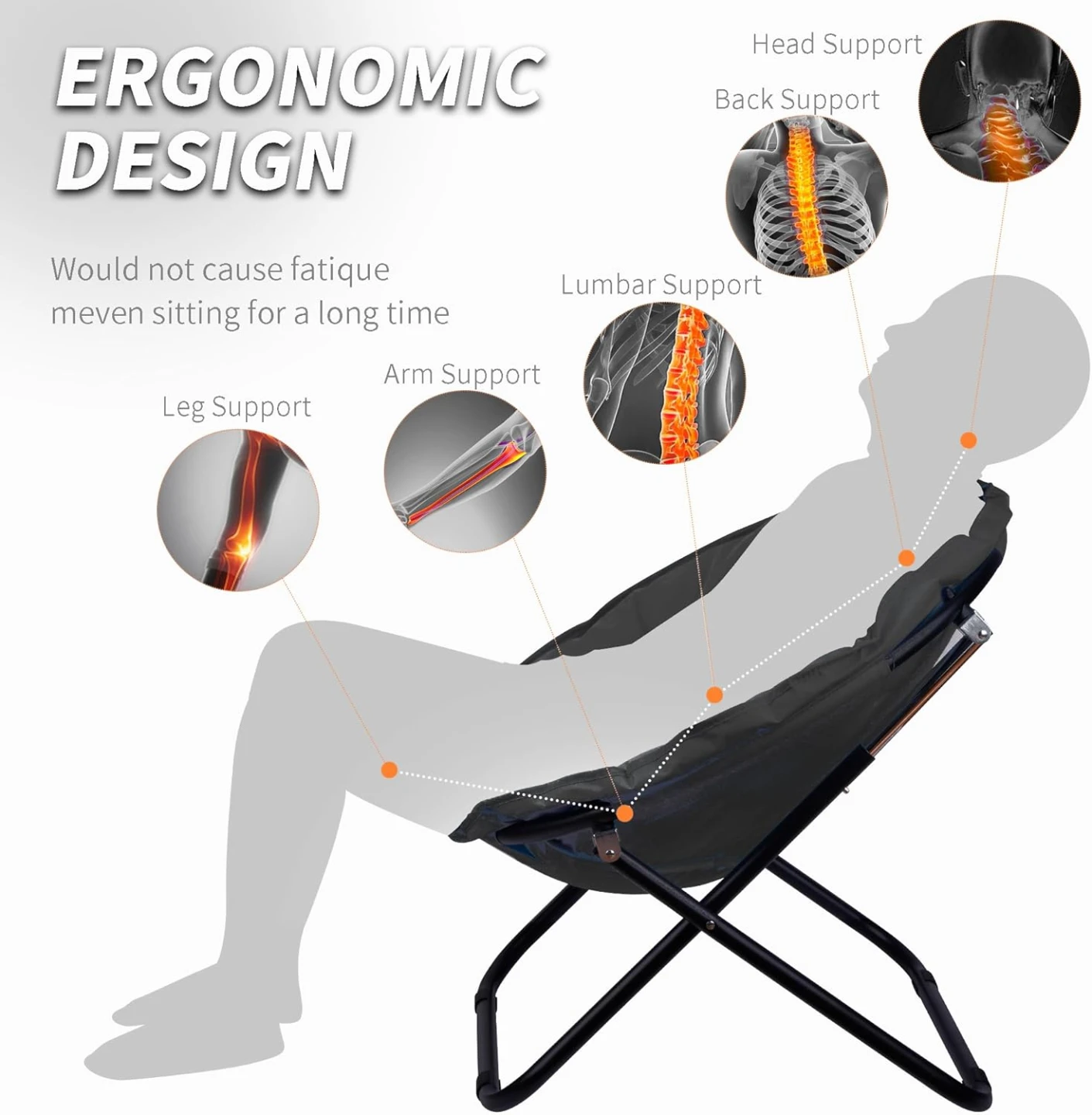 Black Round Saucer Chair - photo 2