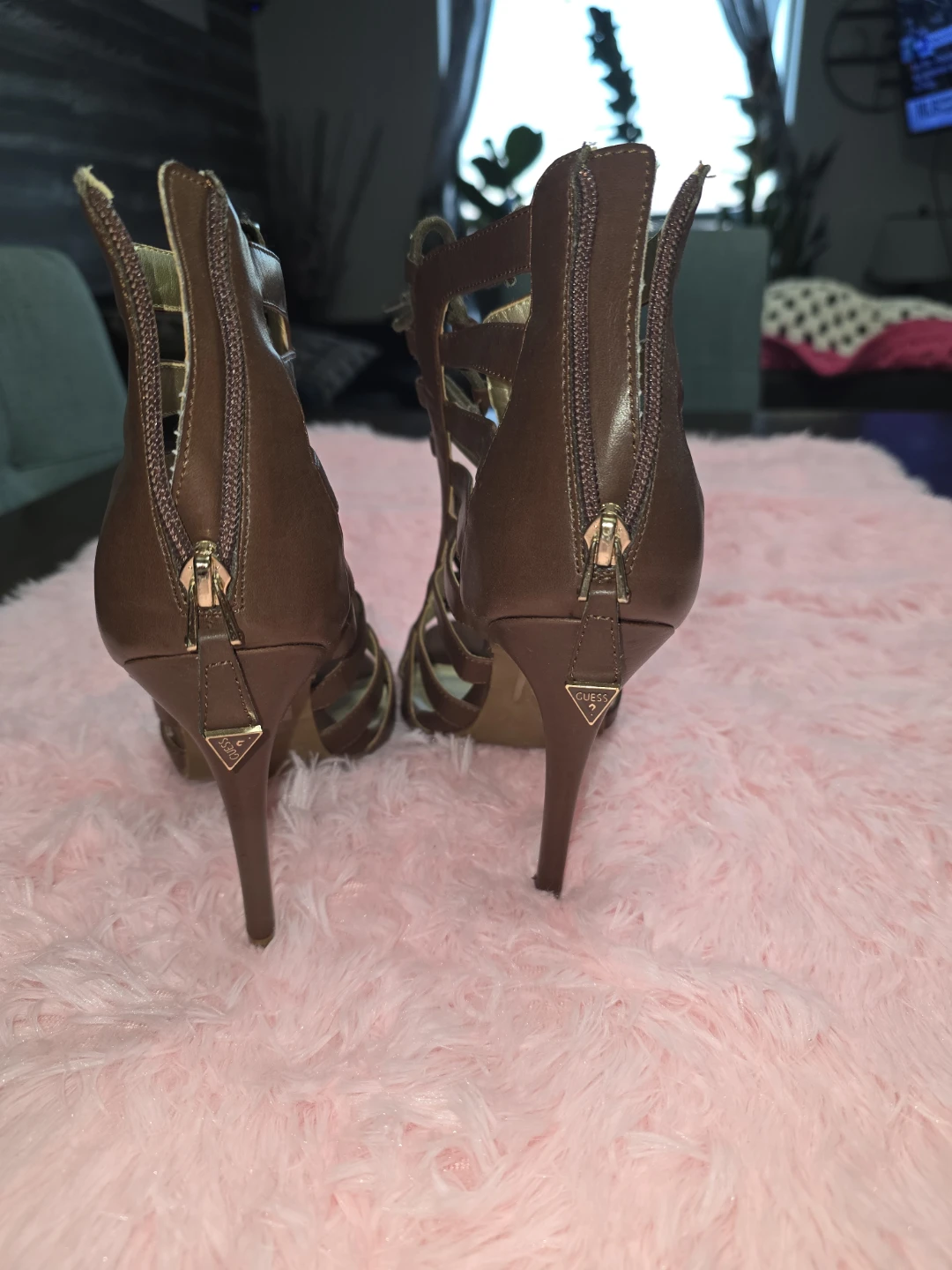 Guess Brown Lace-Up Gladiator Heels - photo 5