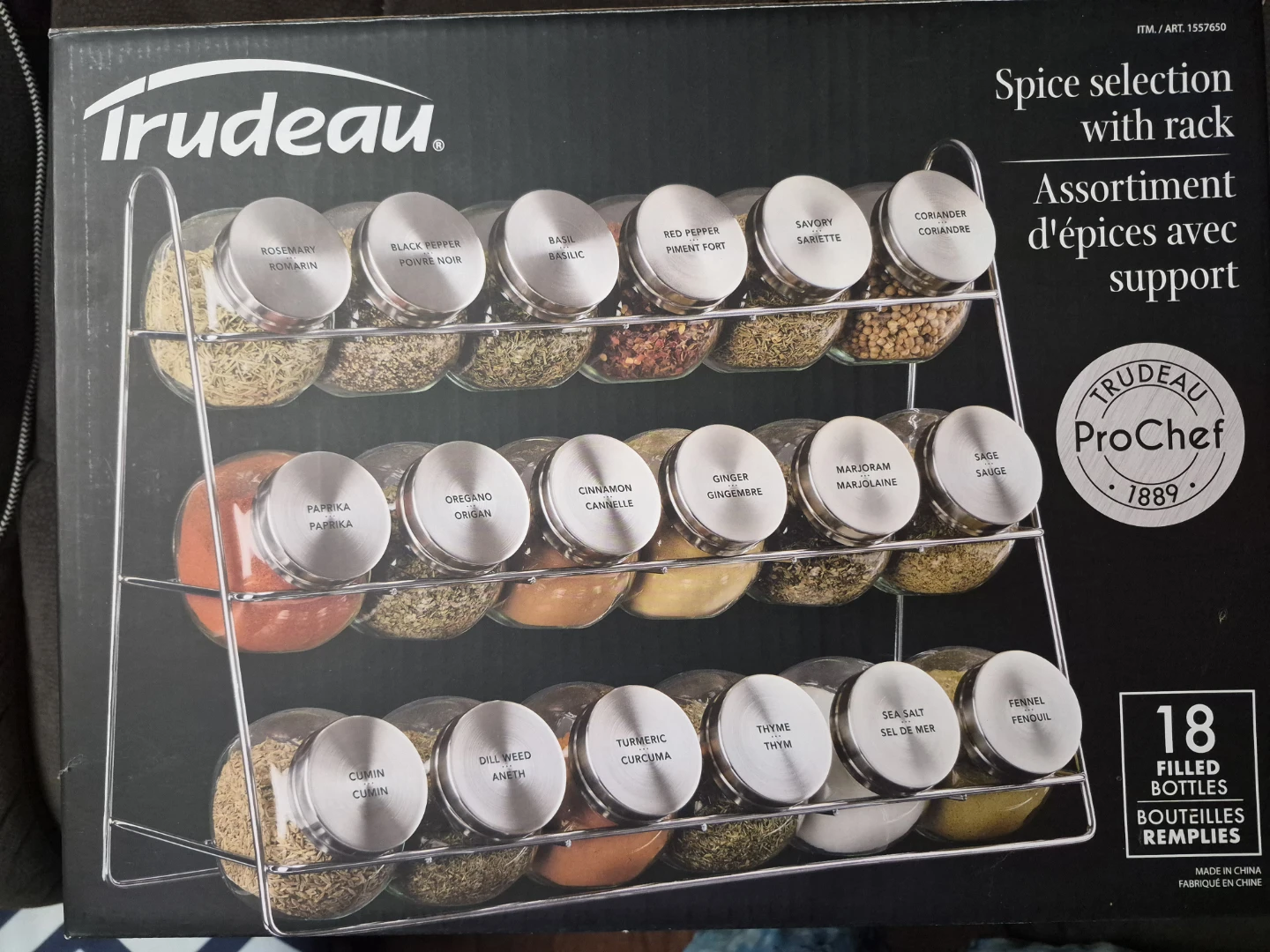 Trudeau 18 Spice Bottles with Rack