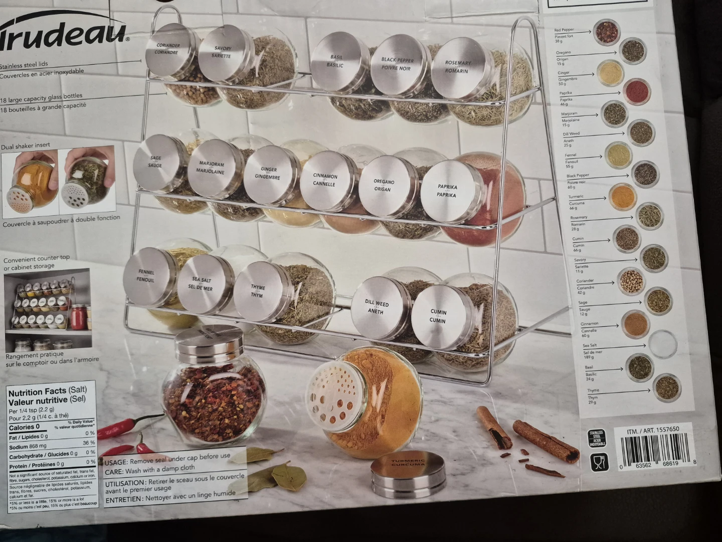 Trudeau 18 Spice Bottles with Rack - photo 2