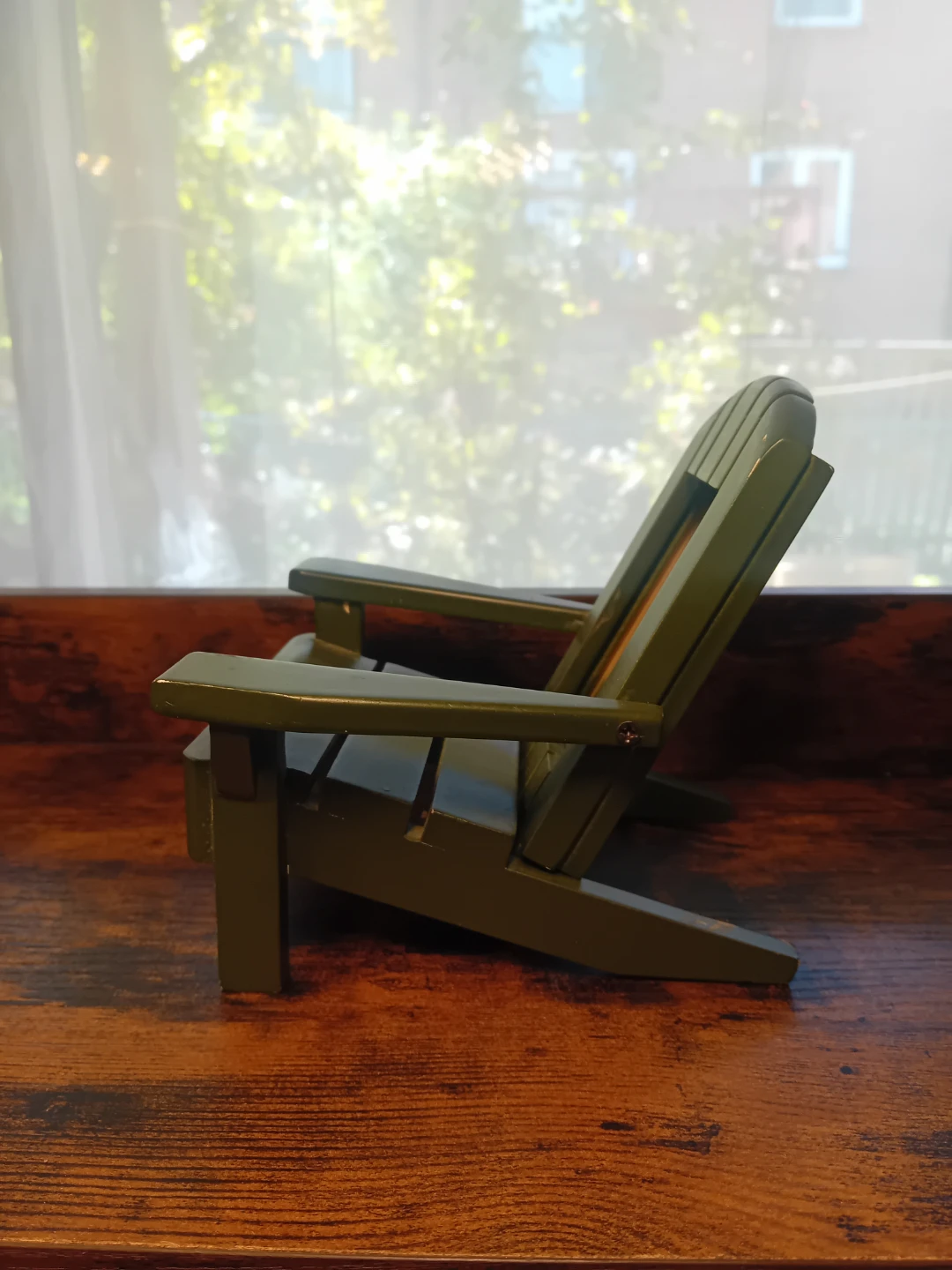 Mini Adirondack Chair Phone Holder Stand - Green - photo 3
