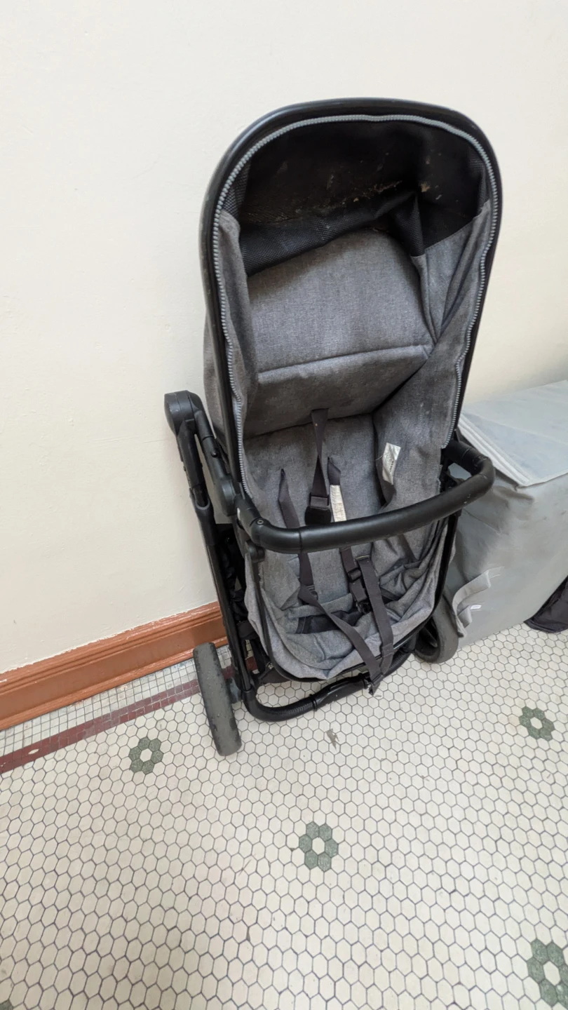 Grey Baby Stroller MomPush with Footmuff