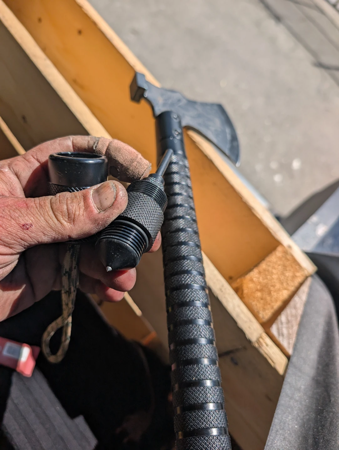 Black Tactical Tomahawk Axe with Compass and Tool Kit