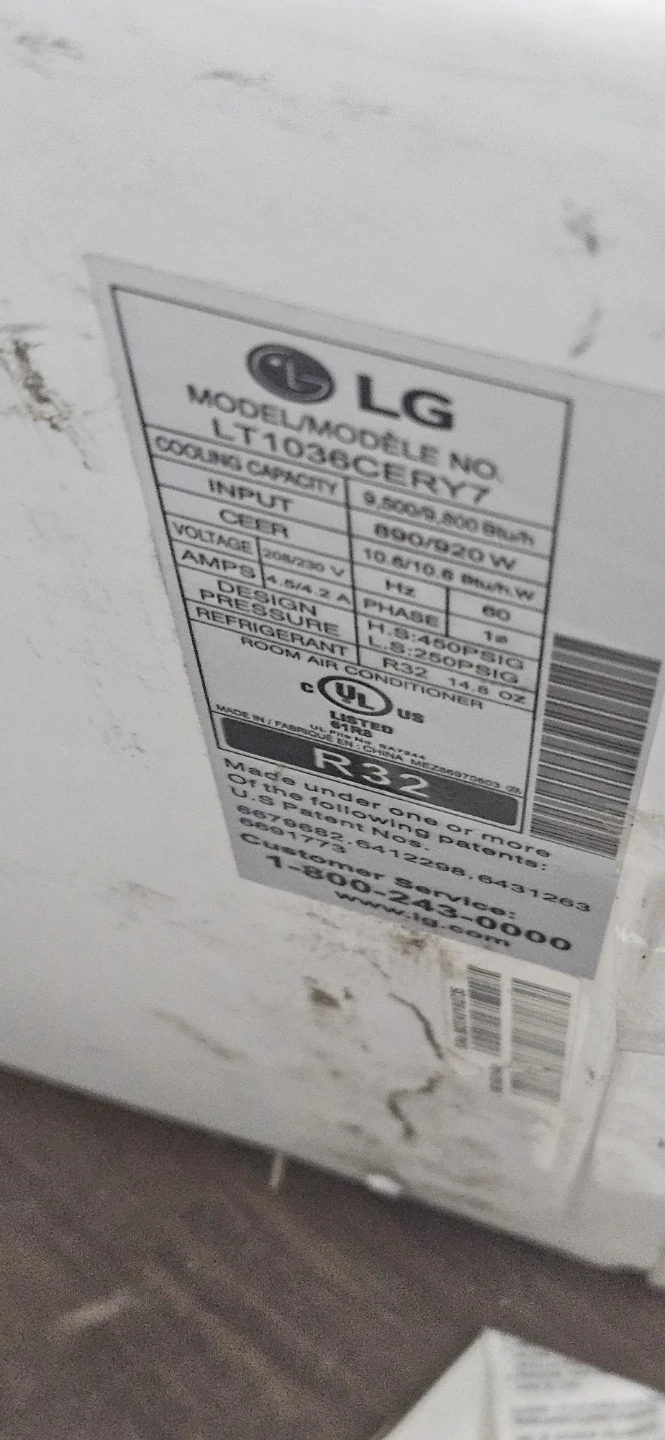 208-230 V LG LT1036CERy7 Window Air Conditioner - photo 2
