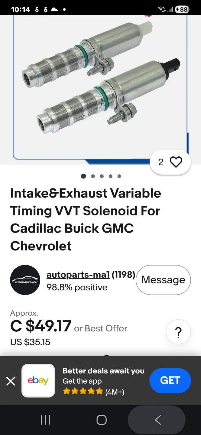 Intake & Exhaust  Solenoids for Cadillac, Buick, GMC, Chevrolet