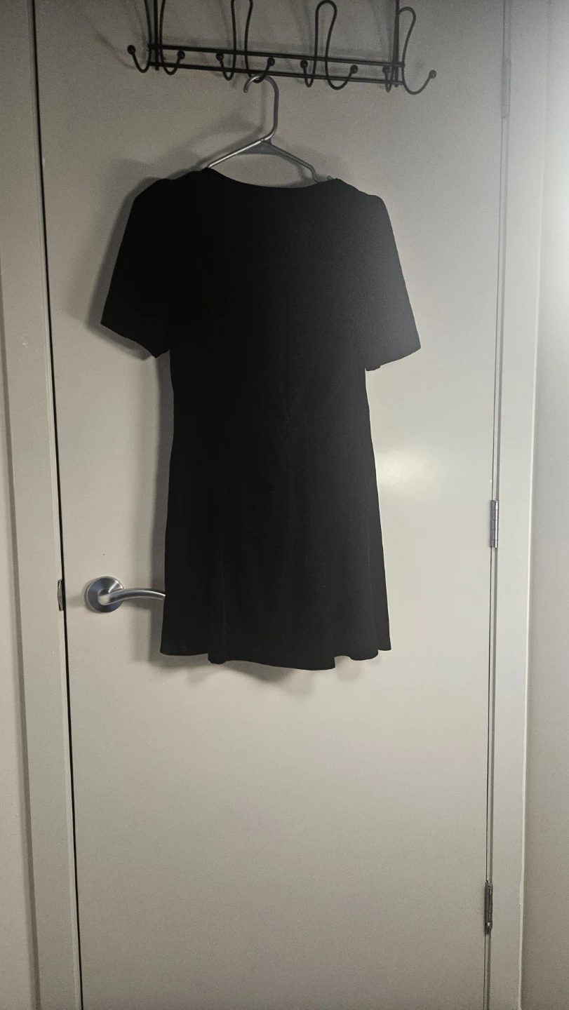 ZARA Black Velvet Short Sleeve Dress - photo 2
