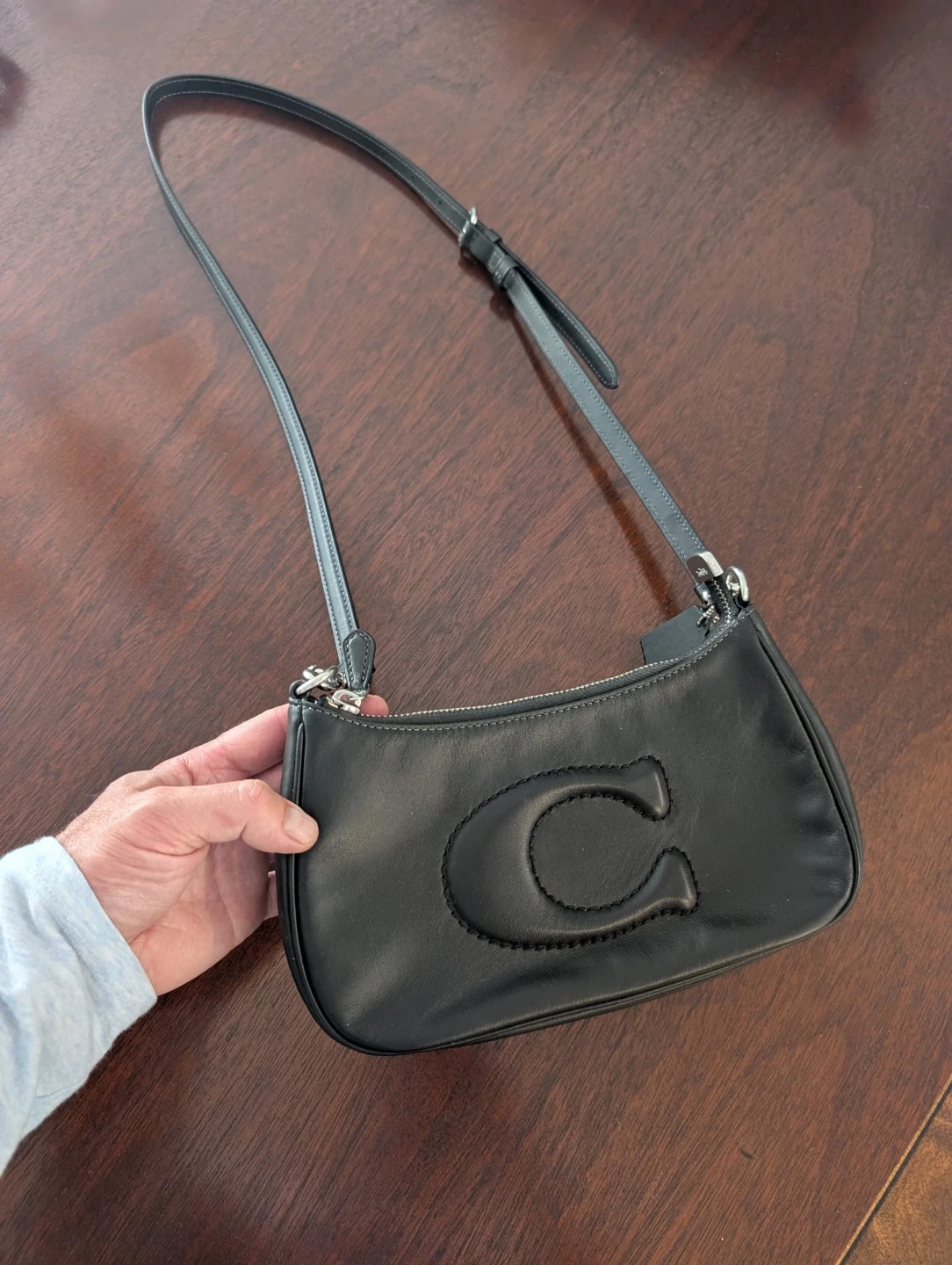 Coach Black Leather Shoulder Bag with C Logo Nolita - photo 2