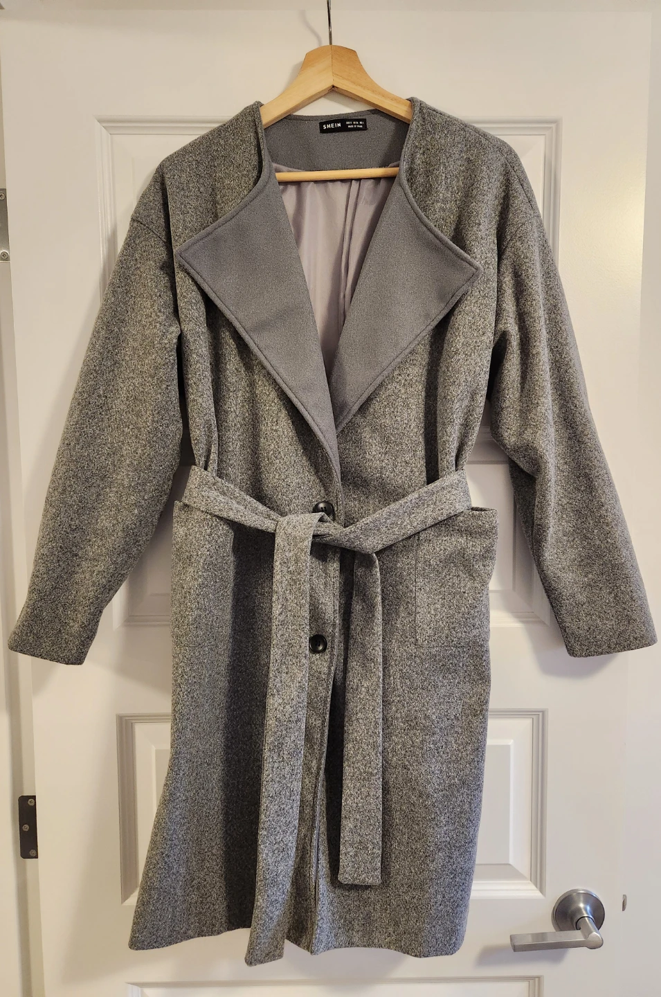 SHEIN Grey Long Coat ( Like New ) – Size Small