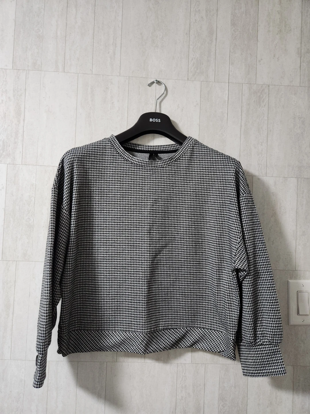 BOSS Houndstooth Crewneck Sweatshirt