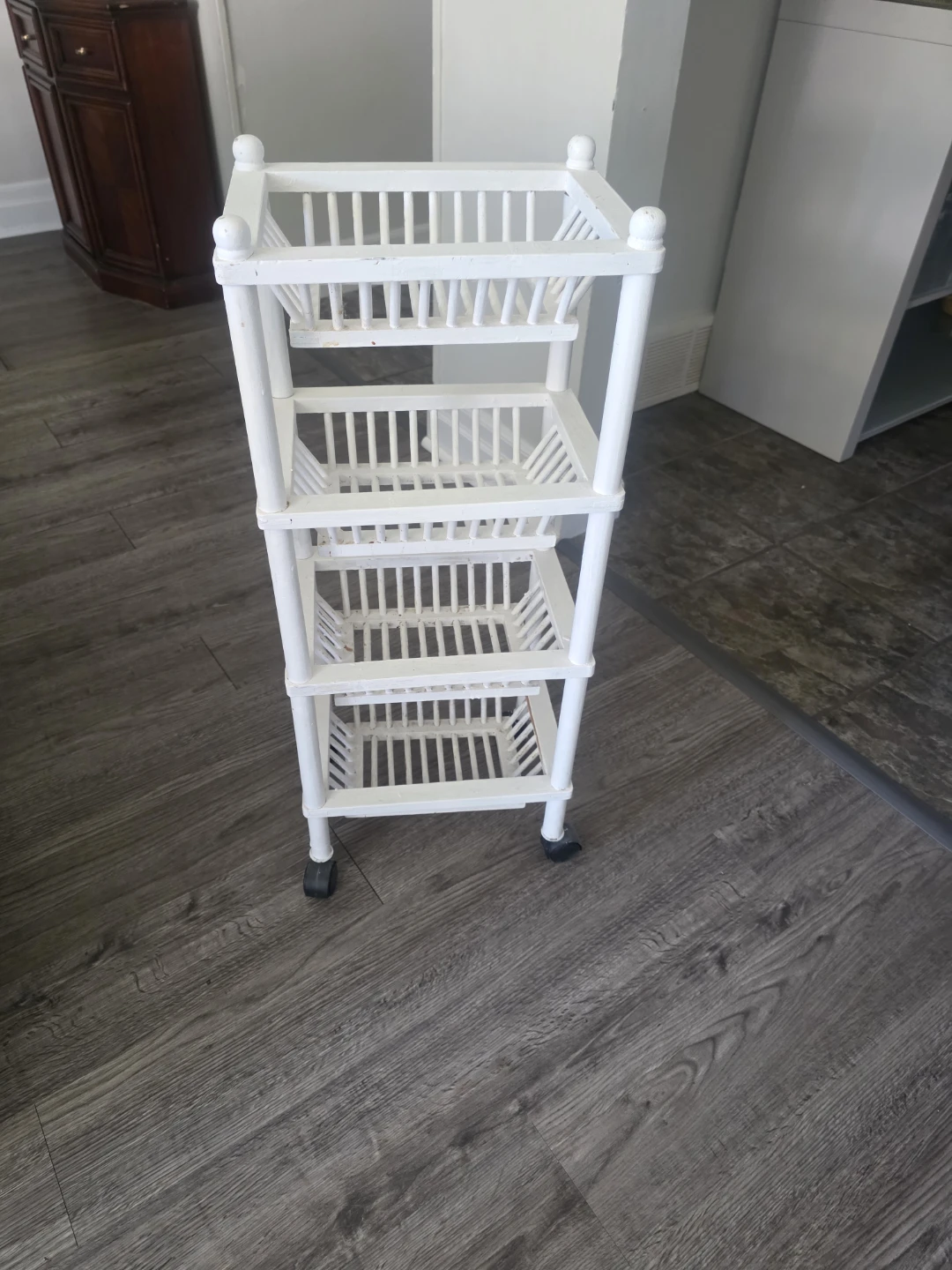 White 4-Tier Rolling Storage Cart