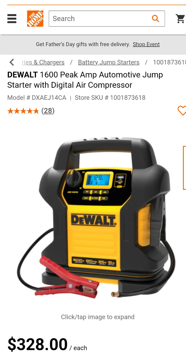 DeWalt Portable Jump Starter & Digital Air Compressor - photo 2