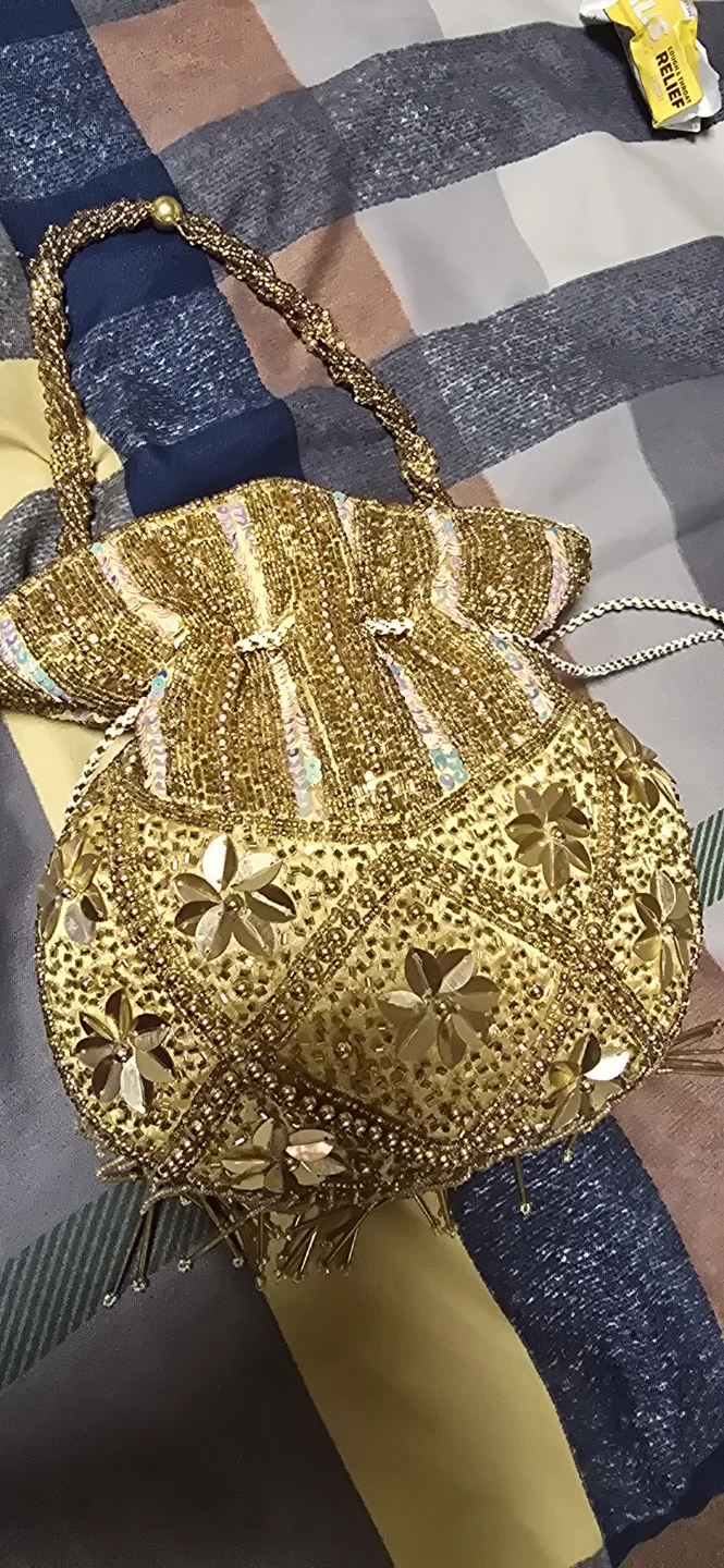 Gold Beaded Evening Bag
