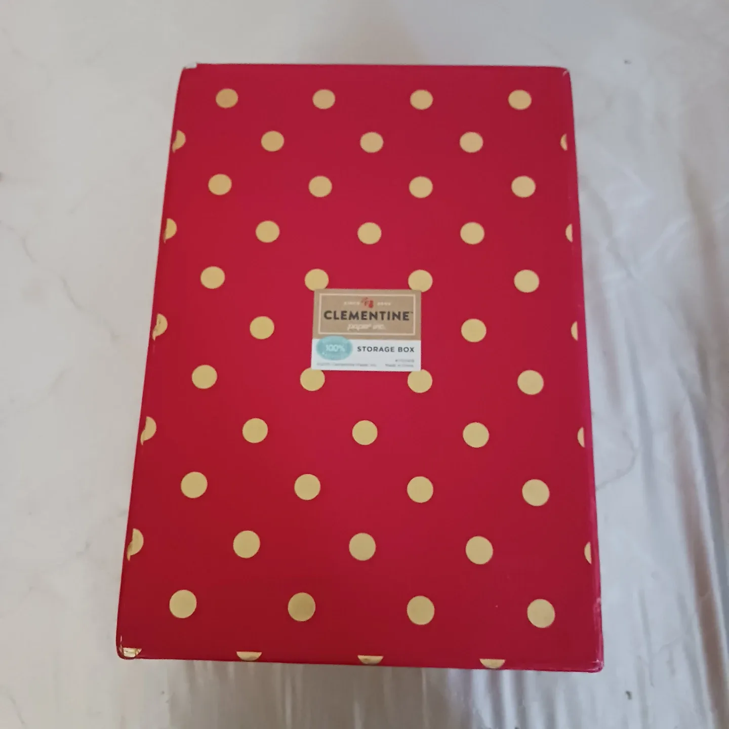 Clementine Red Polka Dot Storage Box - photo 4