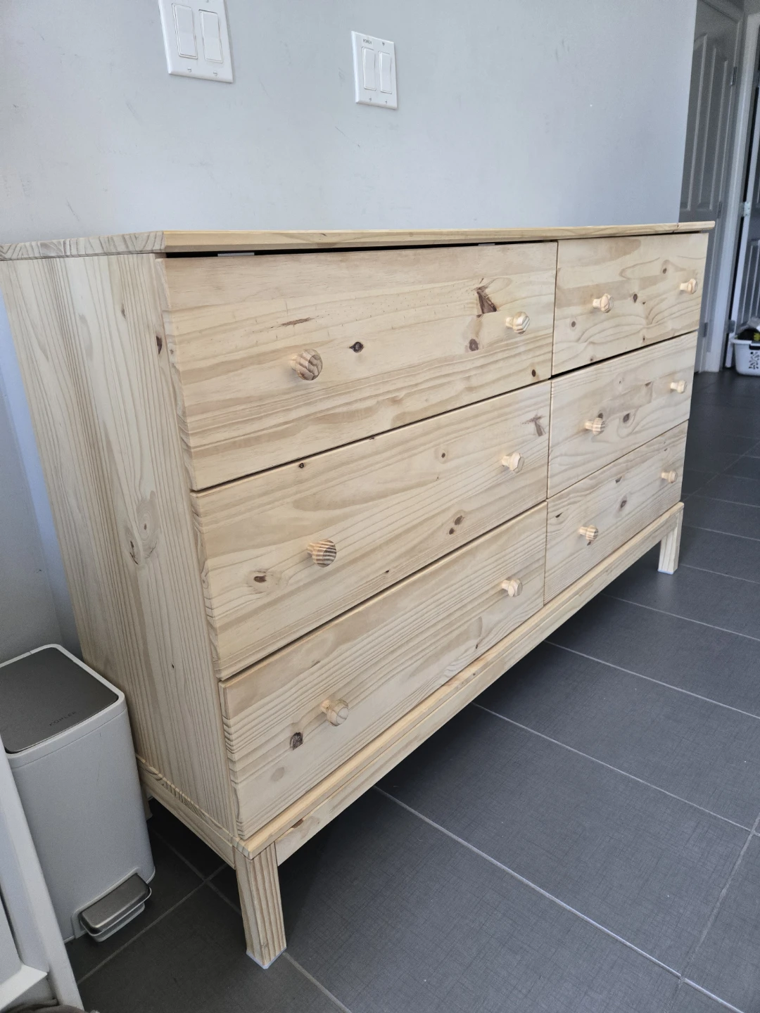 Newly sanded ikea 6 drawer tarva dresser