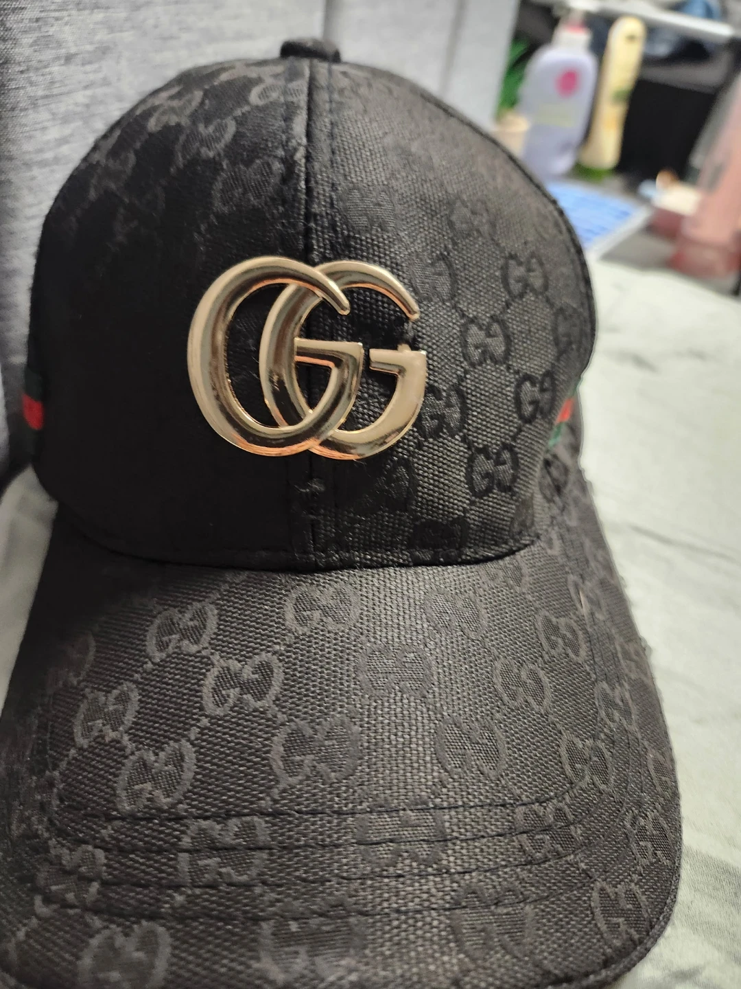 Gucci Black GG Monogram Baseball Cap