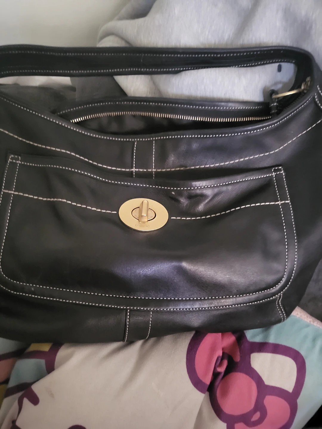 Coach Black Leather Hobo Bag