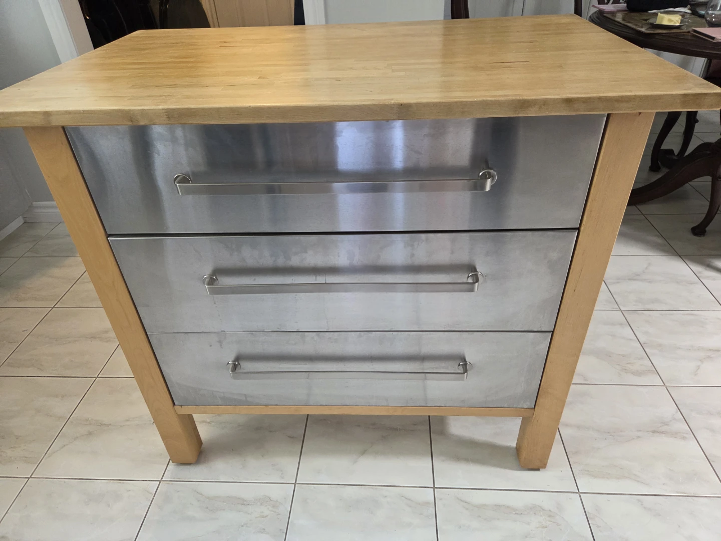 Kitchen Island with 3 Drawers