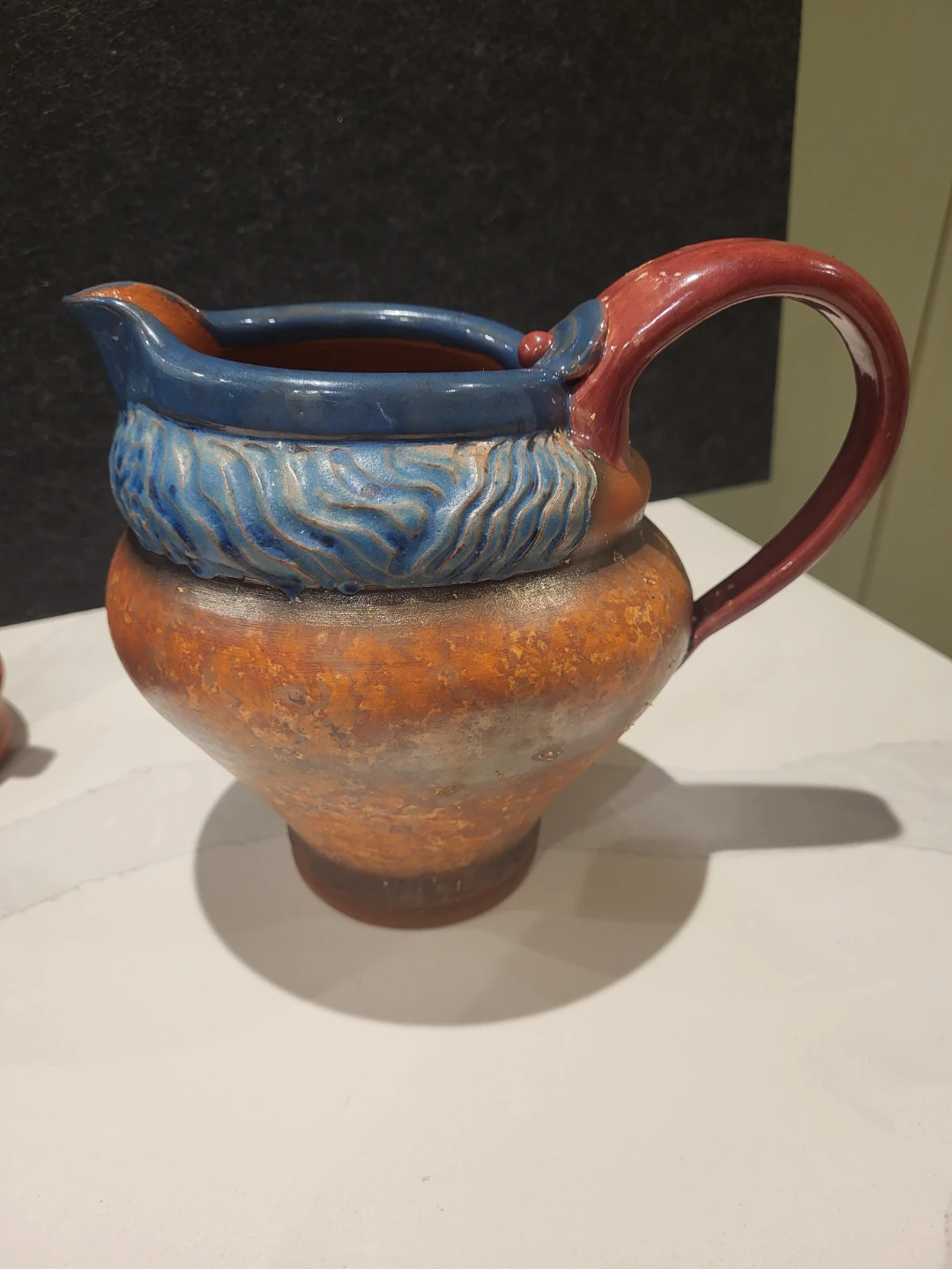 Handmade clay jug and cream and sugar set - photo 2