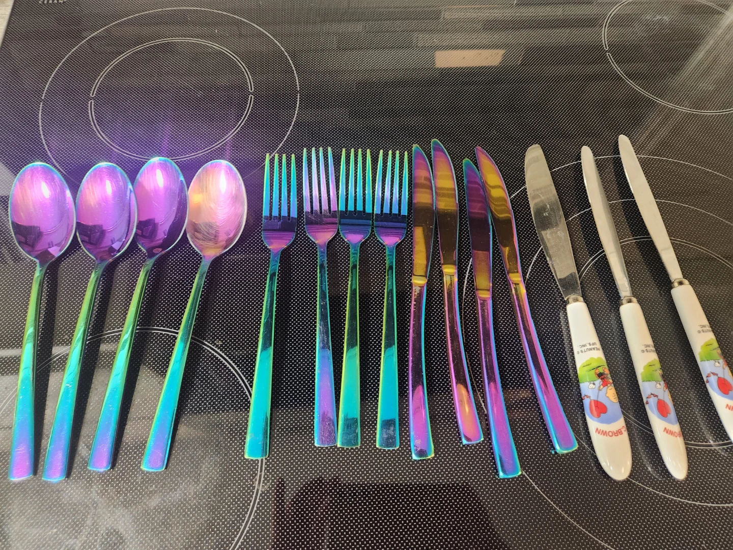 Rainbow Utensil Set with Cartoon Handles - photo 2