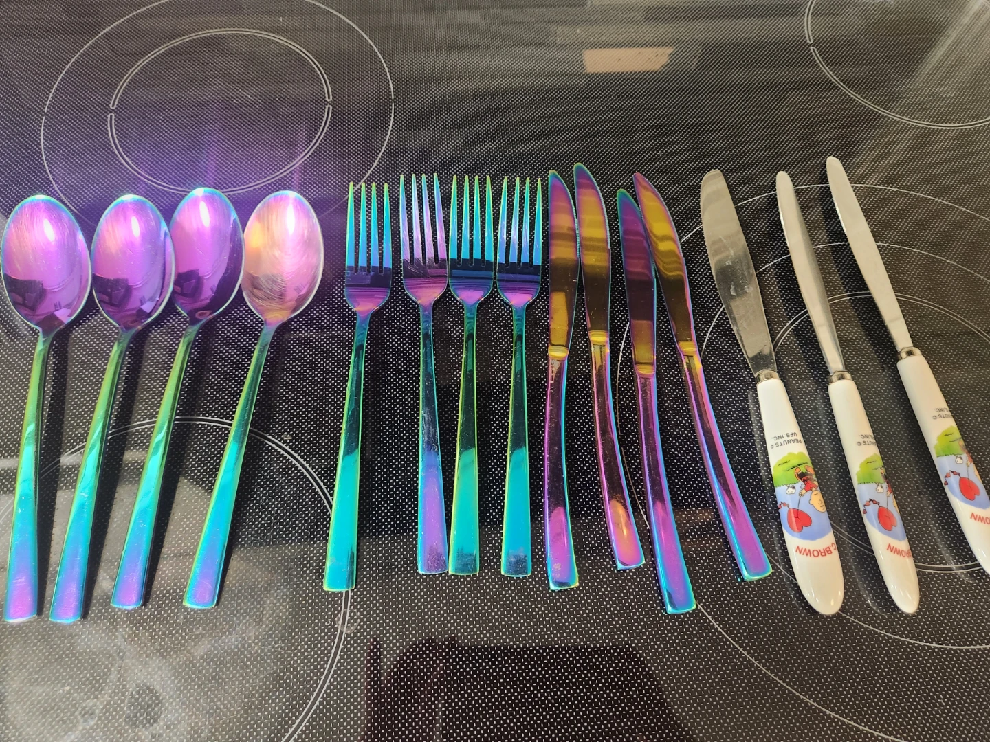 Rainbow Utensil Set with Cartoon Handles - photo 3