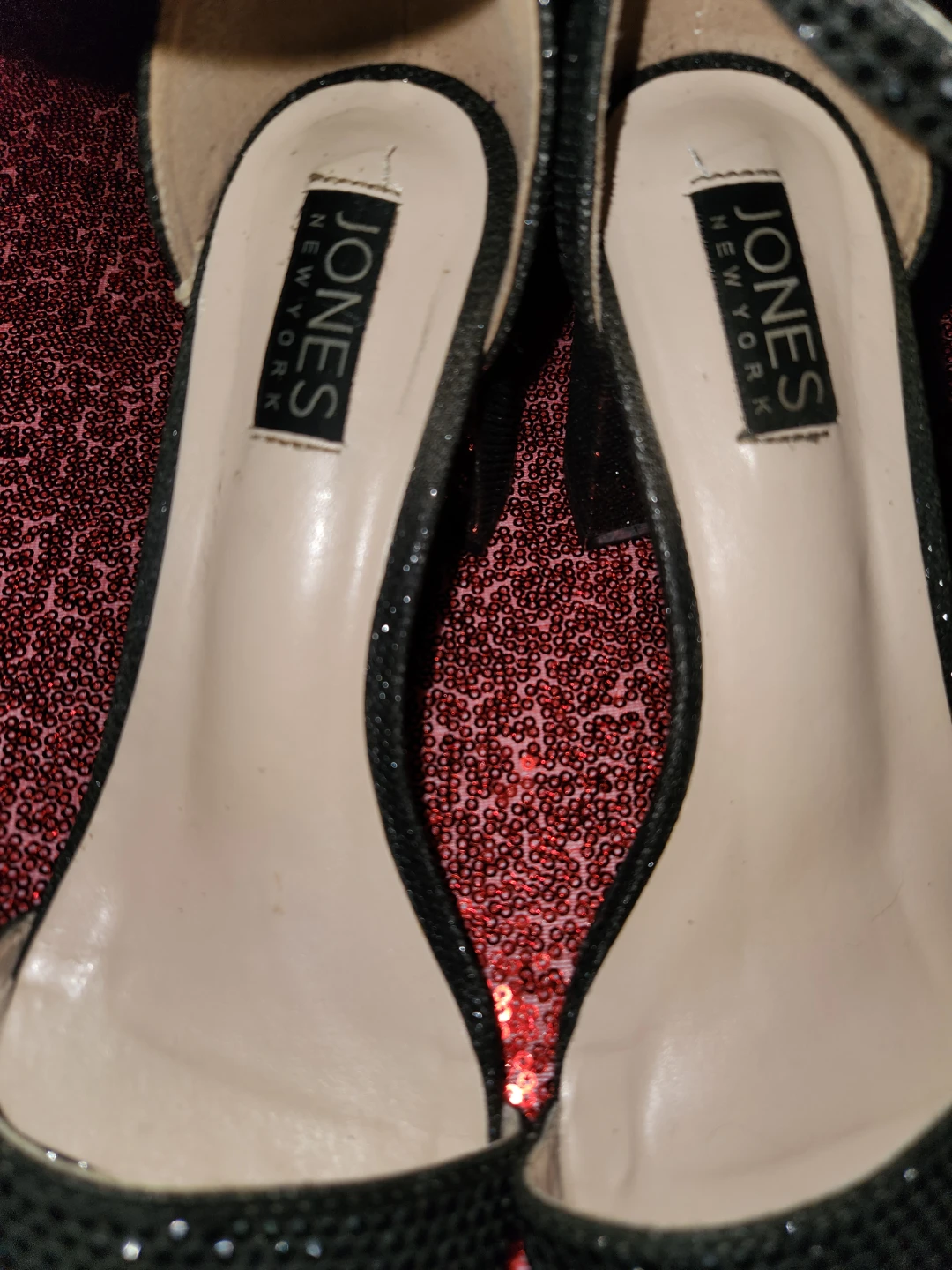 Jones New York Black Sparkly Heels size 7.5 - photo 2