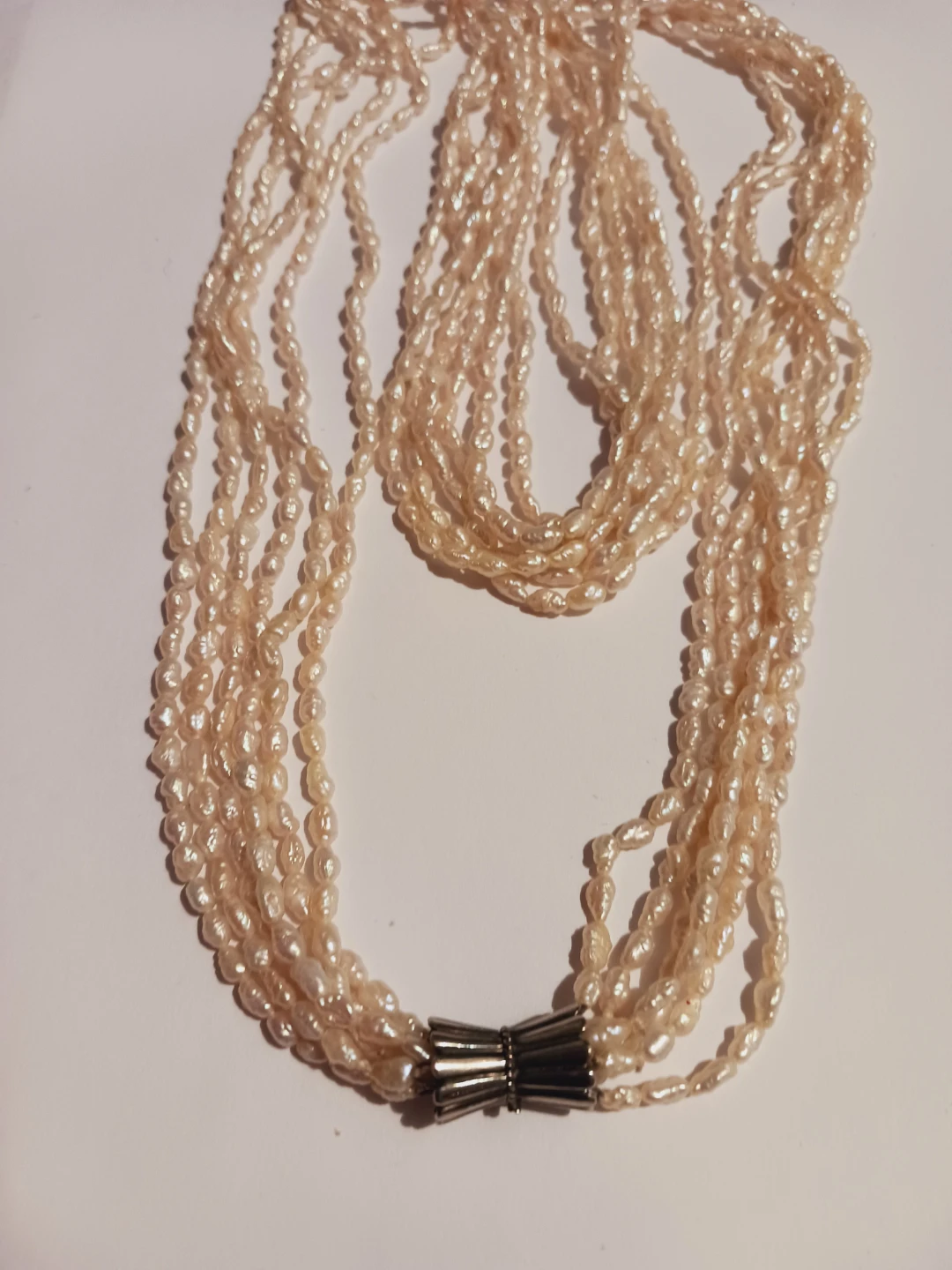 Sterling Silver 925 Genuine Freshwater Rice Pearl Long Necklace