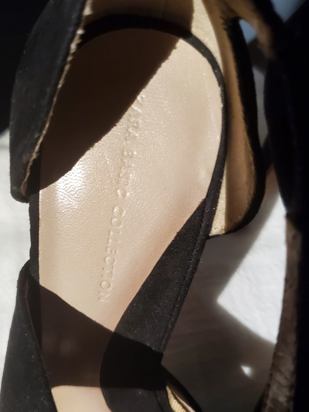 Zara Black Faux Suede Heels - photo 3