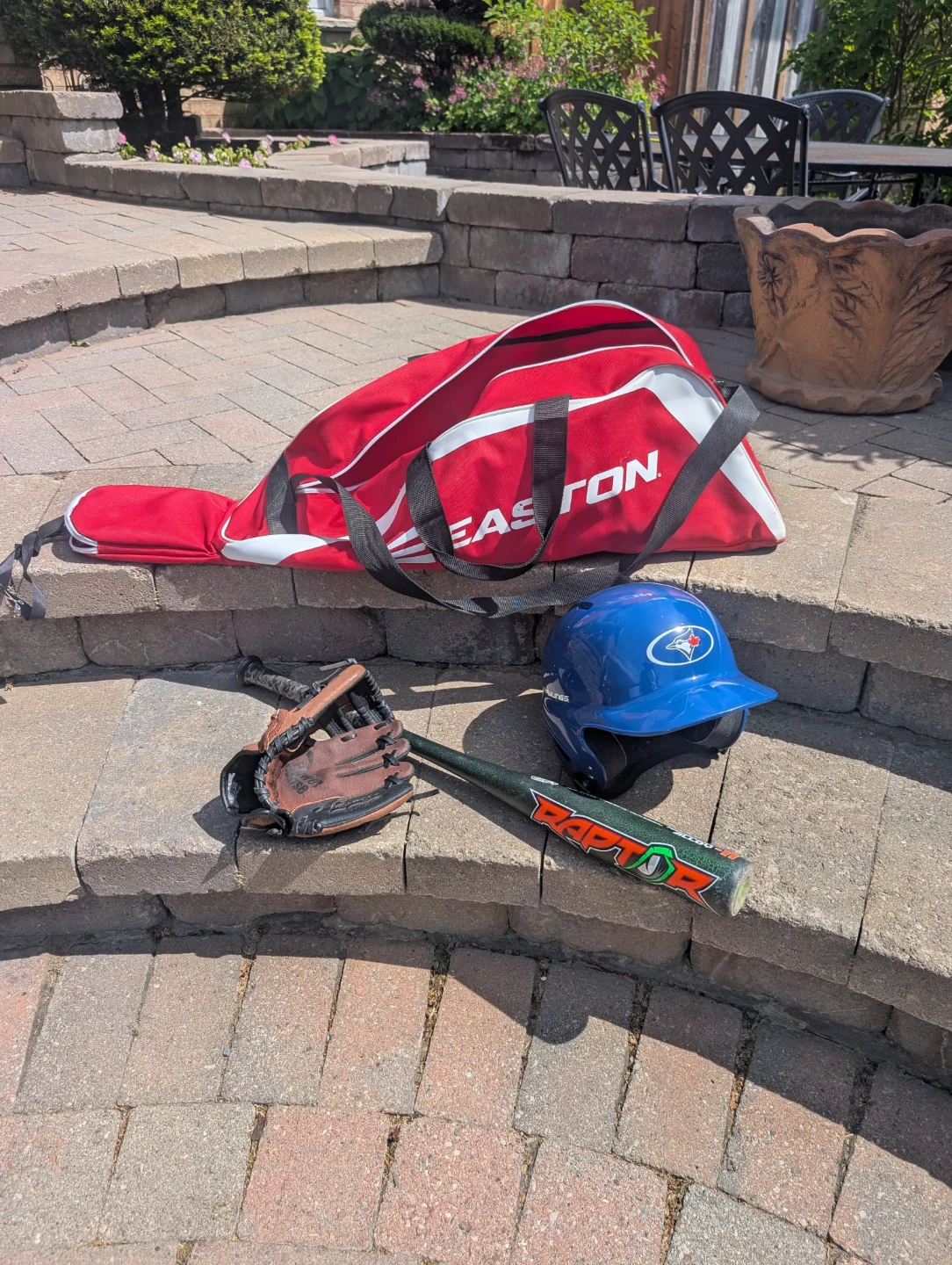 Youth boys baseball set - bat, helmet, glove with bag