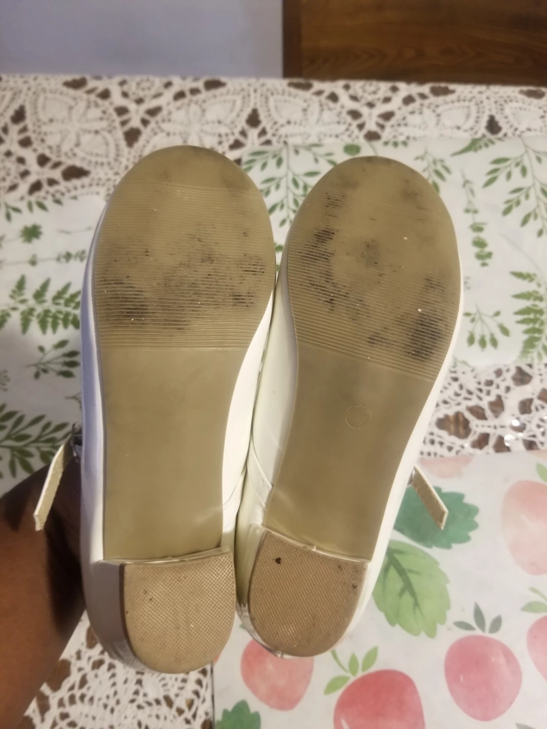 White Mary Jane Shoes with Rhinestone Strap - photo 3