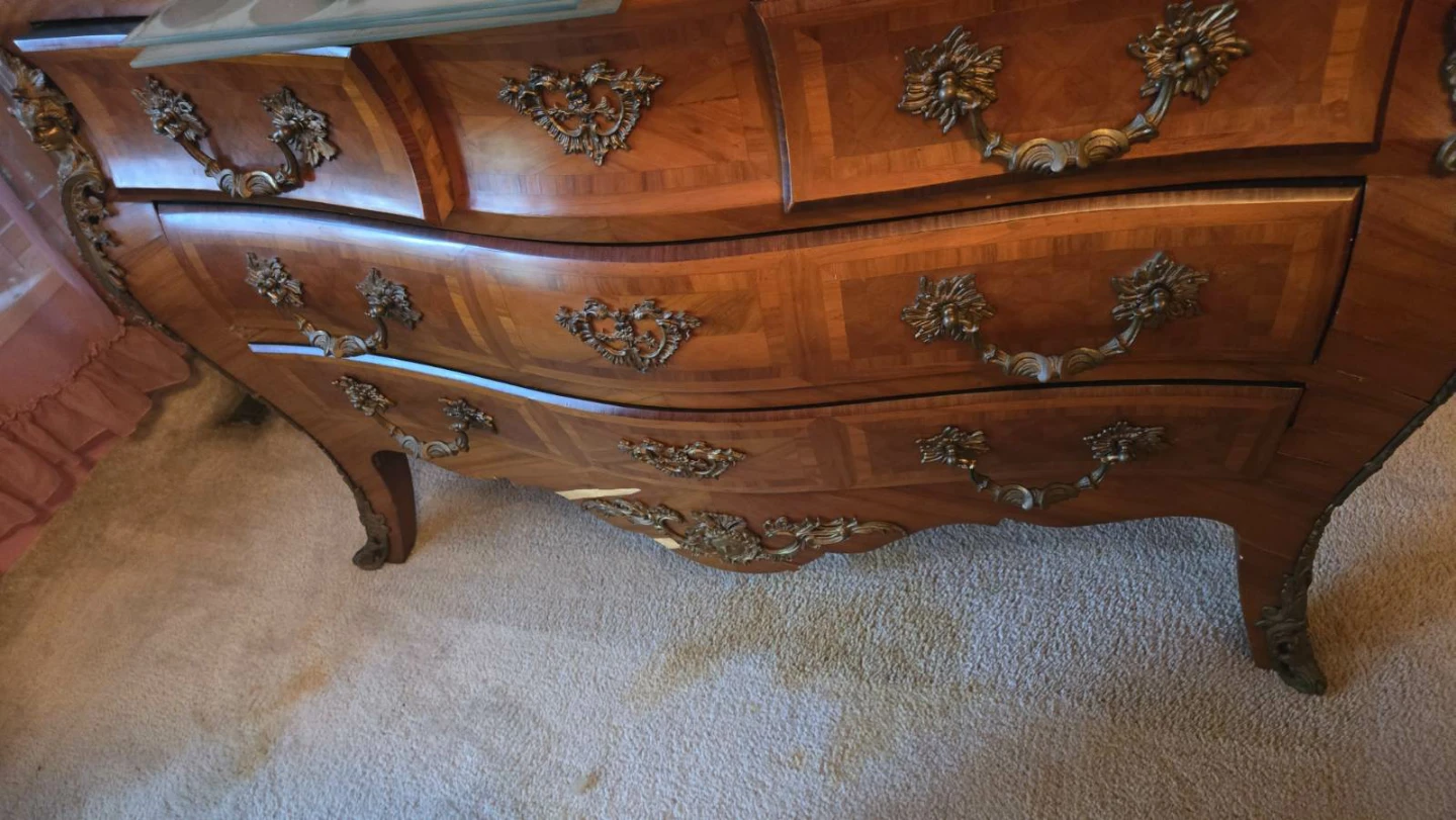 Antique Wood Dresser with Marble Top