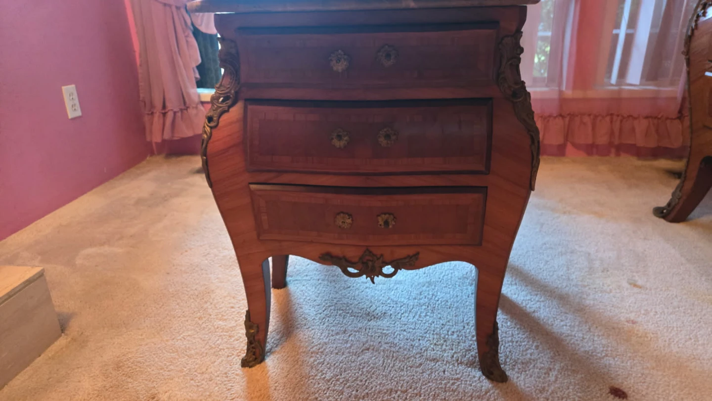 Antique Wood Dresser with Marble Top - photo 2