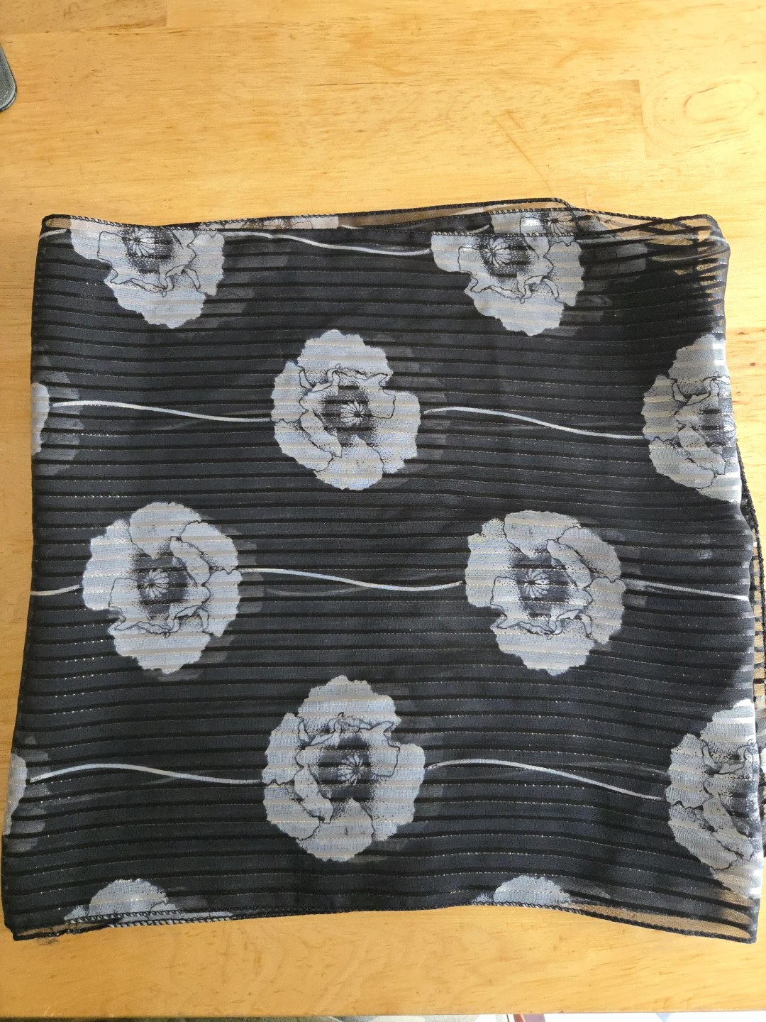 Sheer Black Floral Scarf - photo 2