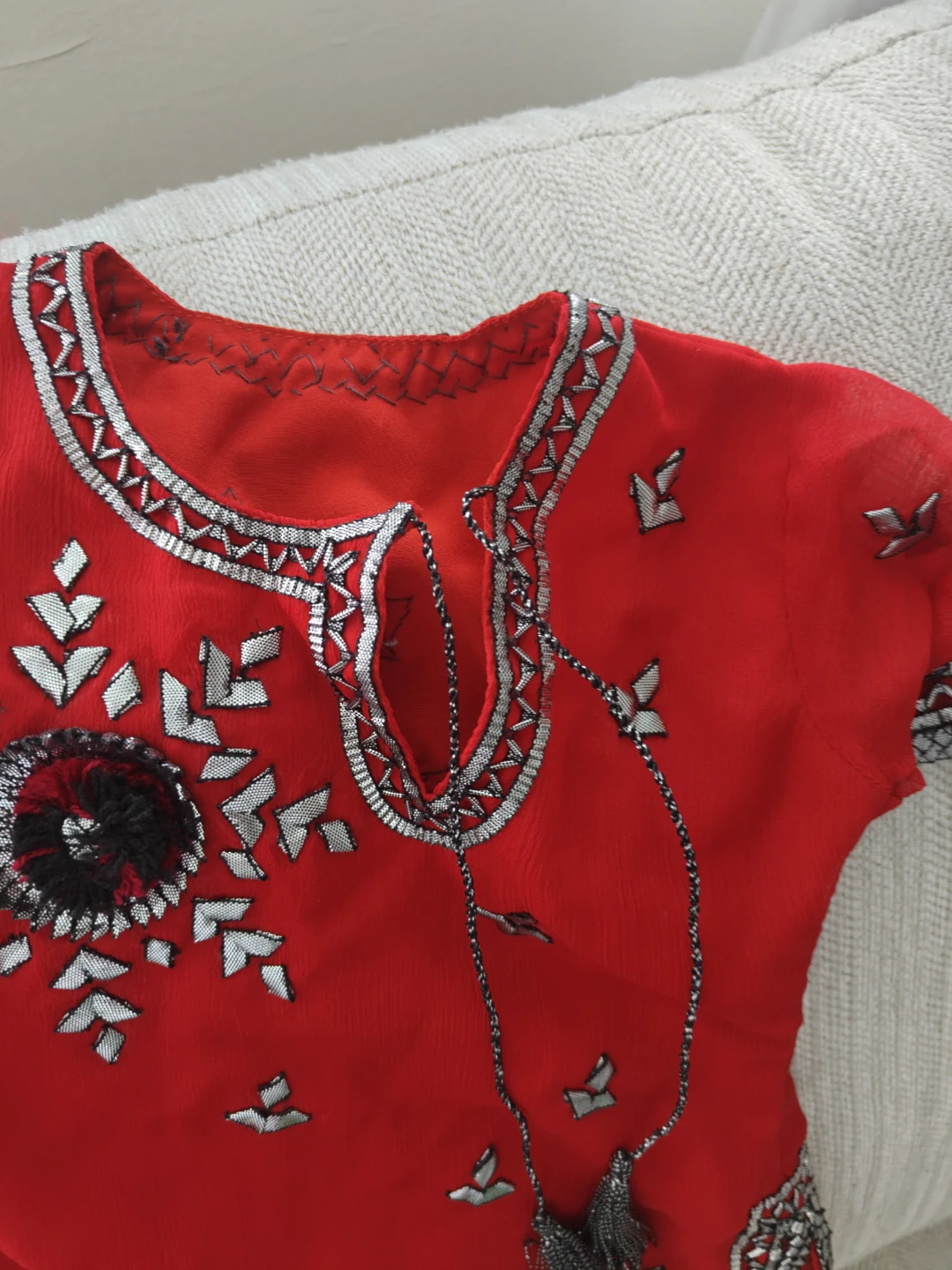 Red Embellished Top - photo 3