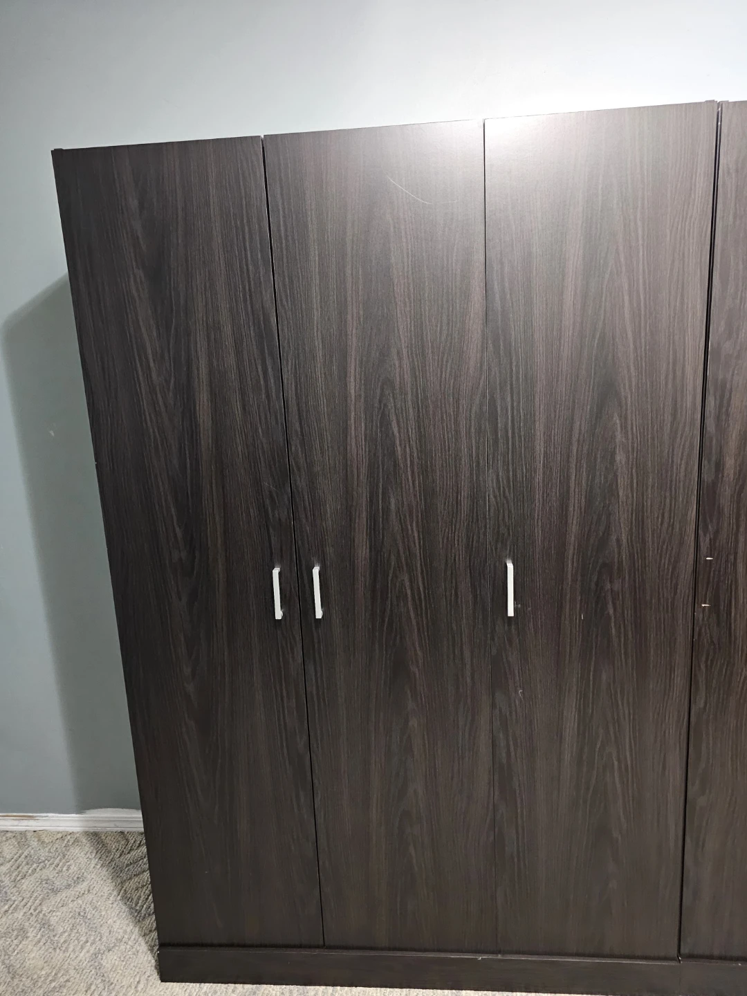 Dark Wood Bedroom Set - Bed, Dresser, Wardrobe, Nightstands - photo 5