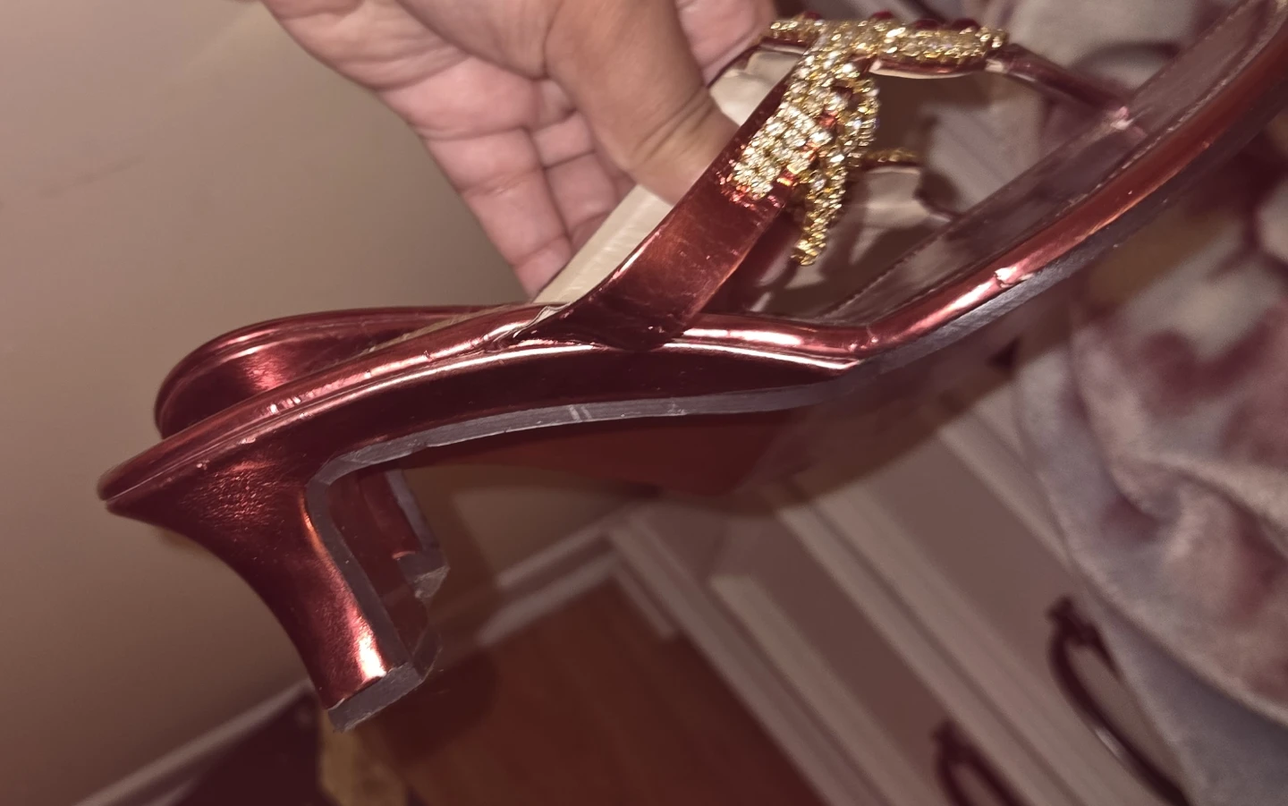 Red Embellished Sandals - photo 2