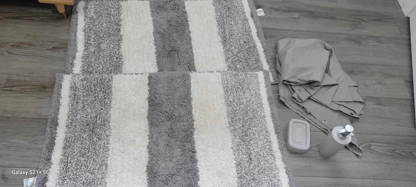 Striped Bath Rug Set with accessories - photo 2
