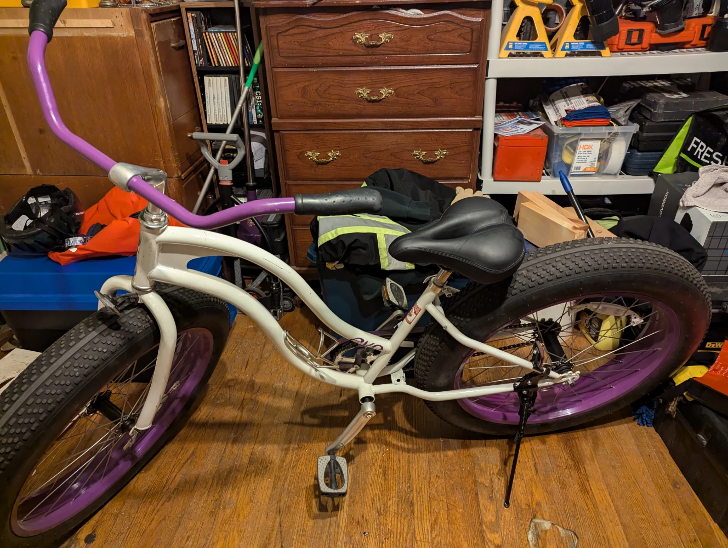 White Fat Tire Cruiser Bike